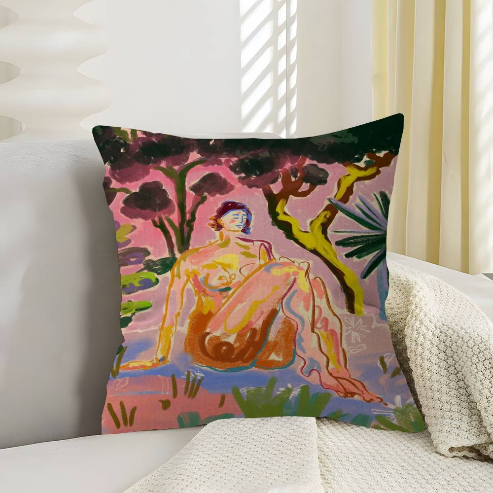Abstract Painting Women Personalized Pillow Dust Cover Bedroom Kids Party Decoration Pillowcase Birthday Children Gift