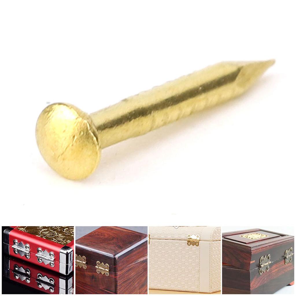 100Pcs Round Head Nail Brass Furniture Hinge Hardware Accessories 10mm15mm18mm22mm10mm Length