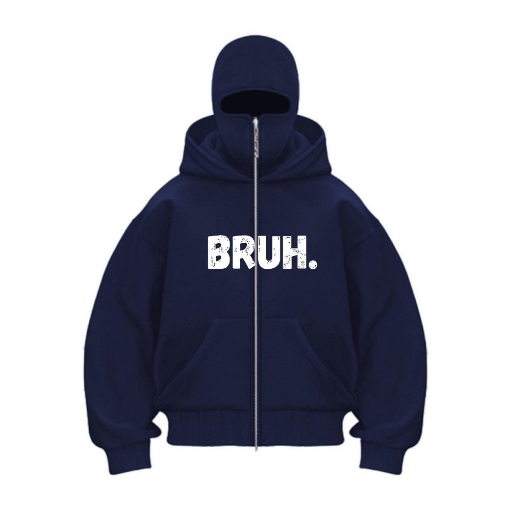 

Autumn and Winter New Double Hat Hooded Wweatshirt Men s and Women s Zipper Style Masked Sweatshirt Sports Casual Loose Jacket XXXL