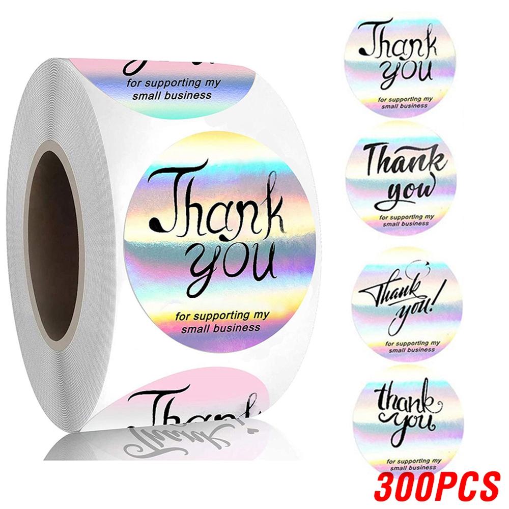 100-500Pcs High-Quality Rainbow High-Quality Laser High-Quality Thank High-Quality You High-Quality Stickers 1Inch High-Quality Small High-Quality