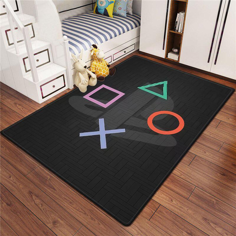 Gaming Esports Geometric Controller Pattern Carpet Mat for Boys Bedroom Gaming  large rug for Living Room Home Decoration Rug