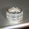 925 Sterling Silver Luxury Fully Inlaid Zirconia Ring Fashion Female Wedding Band Gorgeous Shinning Finger Accessories for Party