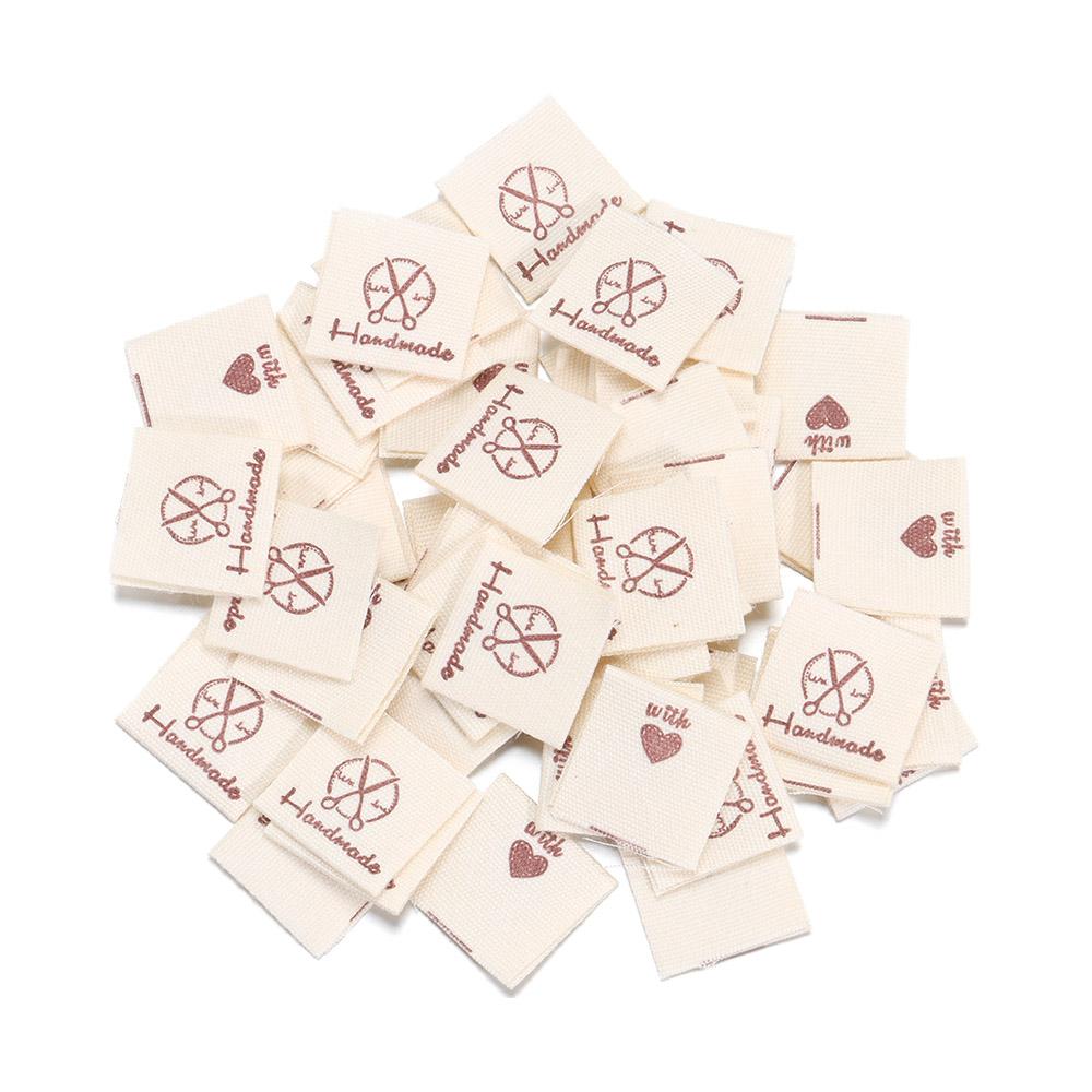 50PCS DIY Woven Supplies Knitting Wool Ball Clothes Labels Garment  Accessories Handmade With Love Clothing Tags