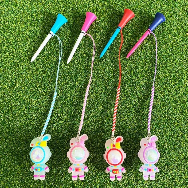 Golf Tees Flashing Light Cartoon Golf Rubber Tees Novelty Rabbits Shape Tees for Enhances Durability