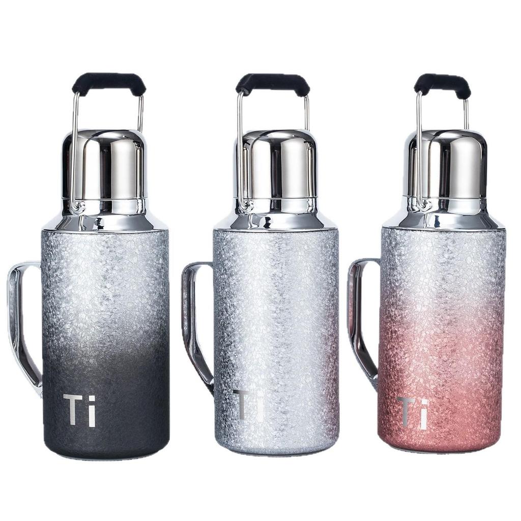 New Exquisite Titanium-Coated Thermos Flask with Independent Tea Compartment for Men and Women - High Appearance Mechanical Hot Water Bottle Cup