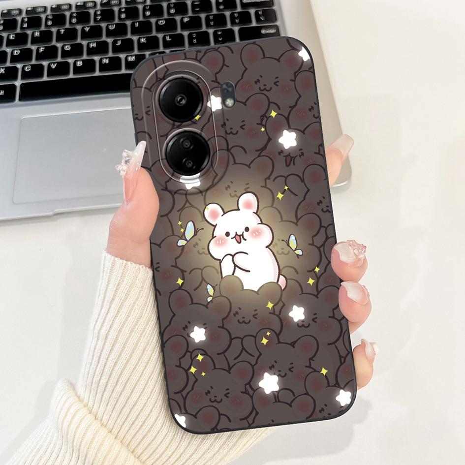 For Xiaomi Redmi 13C Case Cover Popular Flower Bowknot Soft TPU Silicone Shockproof Bumper For Xiaomi Poco C65 Redmi13C 4G Funda