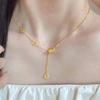 Versatile Gold-Plated Small Waist Necklace for Women - Luxurious, Niche Design with Long-Lasting Color Retention