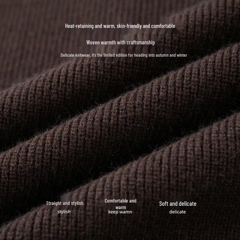 Hengyuanxiang Men's Thickened Mock Neck Sweater with 10A Antibacterial