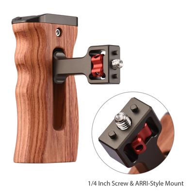 Mango de madera ajustable para cámara, empuñadura lateral izquierda/derecha, tornillo de 3/8 pulgadas, montaje estilo ARRI con