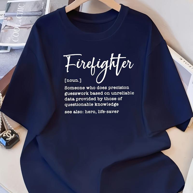 

Firefighter Definition Graphic T-Shirt,Soft Breathable & Fade-Resistant, Classic Fit for Daily Casual Wear XXL белый