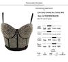 European & American Rivet Beaded Crop Top Corset Camisole