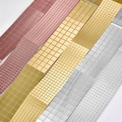 3D Kendinden Yapışkanlı Gerçek Cam El Sanatları Mini Kare Aynalar Mozaik Fayans Etiketleri Banyo Kendin Yap El Yapımı El Sanatları Ev Dekorasyonu Yapımı