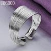 925 Sterling Silver Multi Thread Nastavitelný prsten s přívěskem Dárek na párty šperky