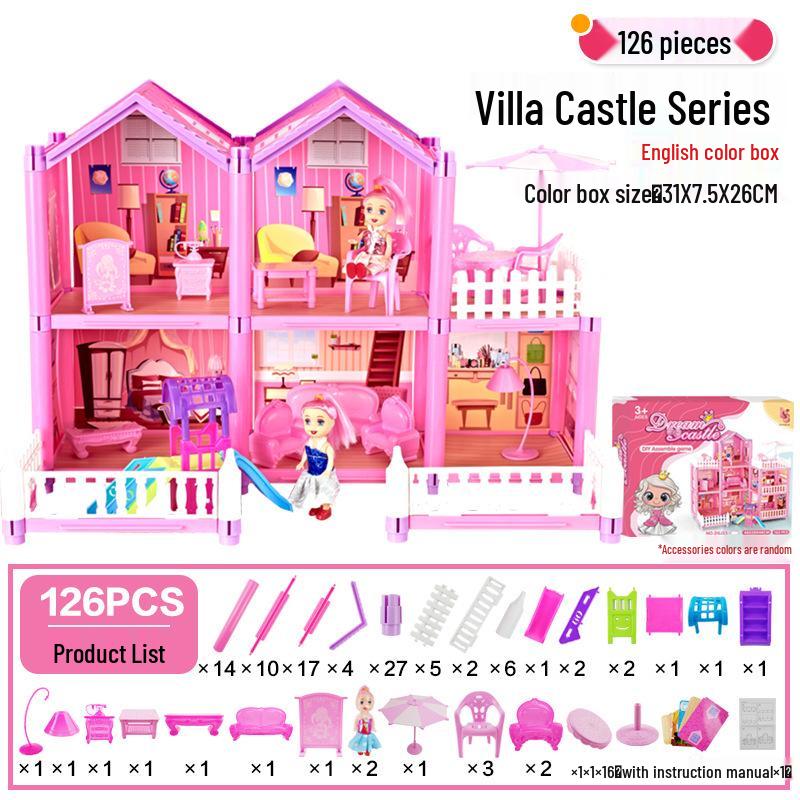 Princess Dream Castle: Big Villa Playhouse for Girls - Fun Role-Playing and Building Set