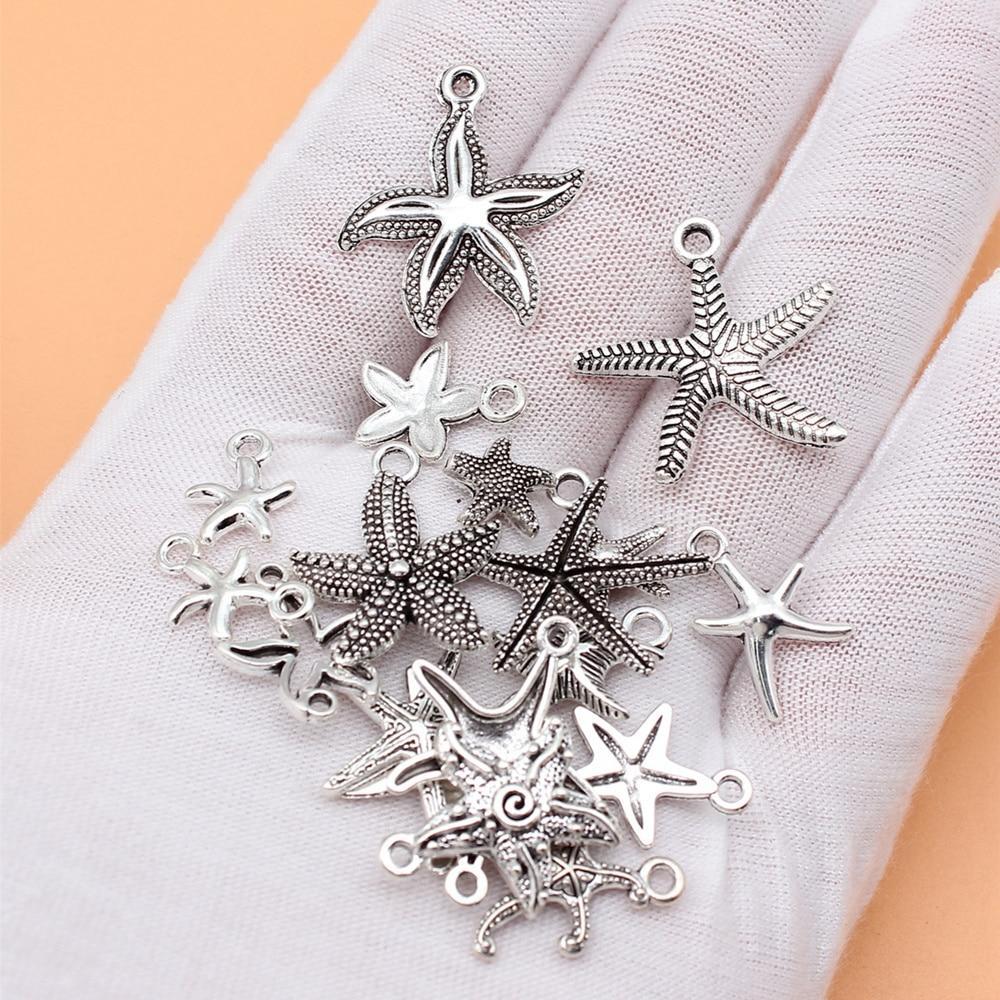 Charms Jewelry Making Supplies Starfish Cell Phone Pendant Vintage 18pcs/set