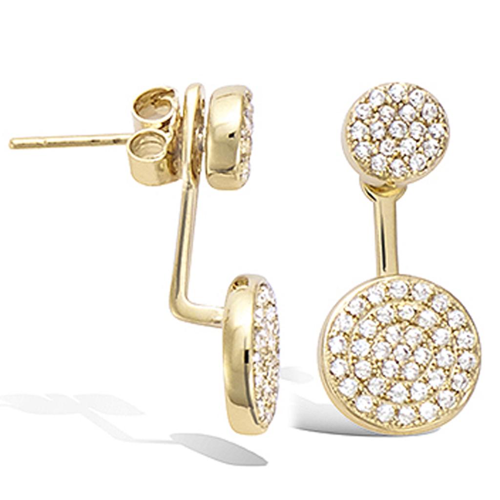 Les Trésors De Lily [P5036] - 'Sissi' Gold-plated Lobe Contour Earrings In White Gold - 20x8 Mm