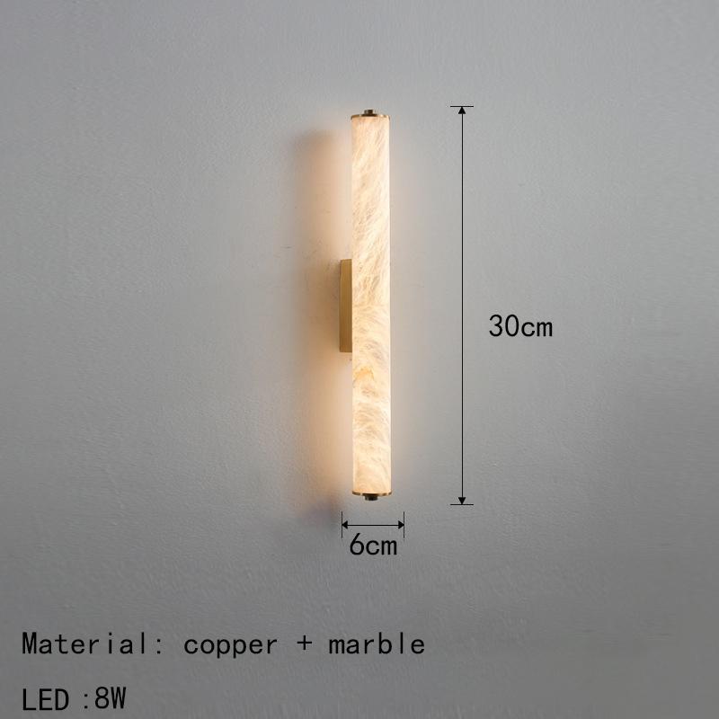 Spanish Marble LED Wall Light Gold Black Copper Indoor Living Room Bedroom Stairs Hotel Sconce 25/30/40/50/60cm Wall Lamp