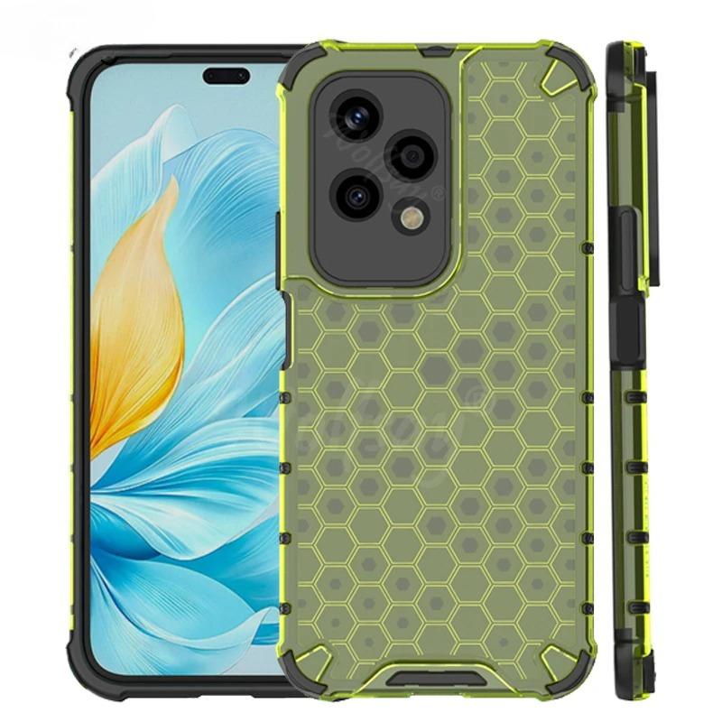 Shockproof Transparent Case For Honor 200 Lite Honeycomb Armor Back Case Honor 200 Lite Case Cover For Honor 200 Lite 6.7 Inch