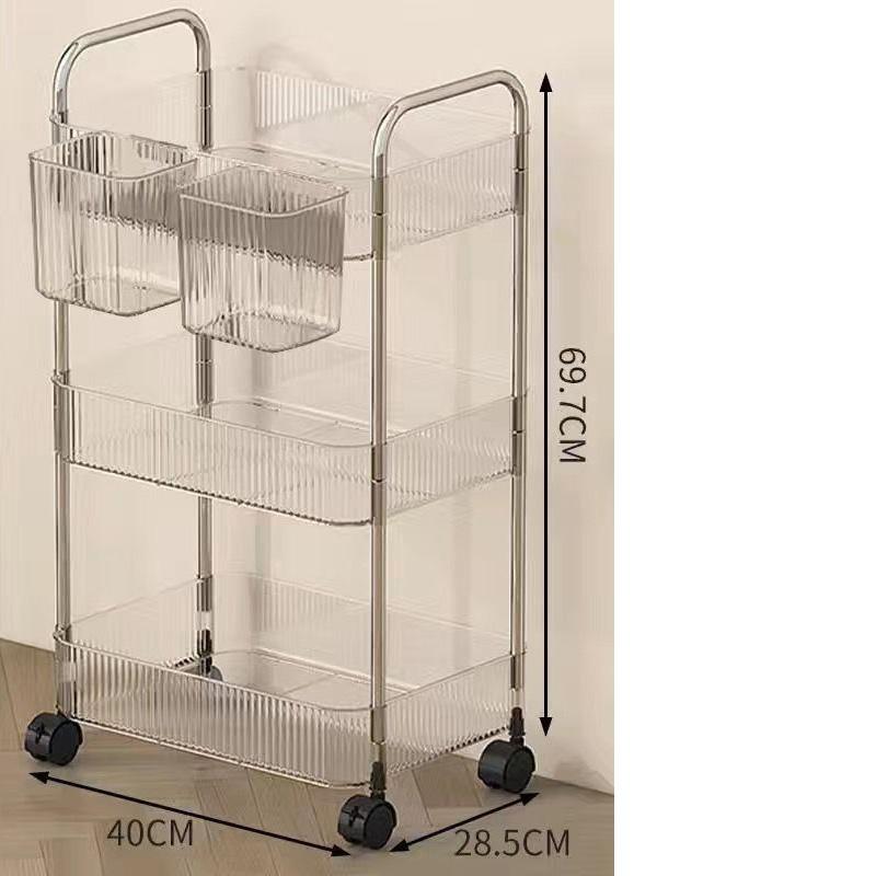 Chariot utilitaire roulant de salle de bains, organisateur de rangement coulissant, unité d'étagère Mobile, chariot de rangement de cosmétiques pour cuisine de bureau