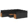 VidaXL Salon de Jardin avec Coussins 11 pcs, Canapés de Patio, Ensemble de Meubles, Mobilier de Terrasse Extérieur, Noir 3260424