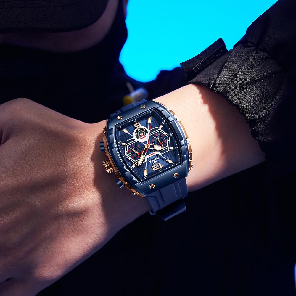 Large Plate Design Men's Watch Multifunctional Waterproof Quartz Watch for Men