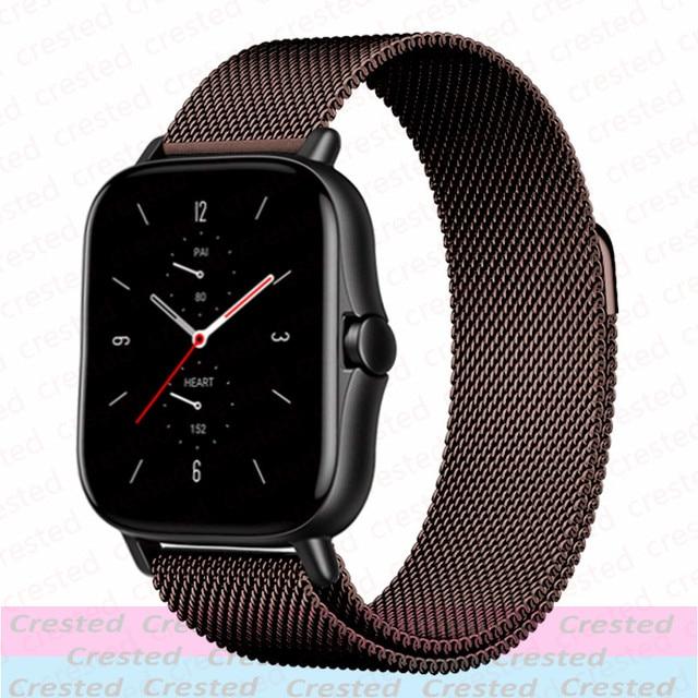 20mm/22mm Magnetic Band For Amazfit GTS/4/2/2e/3/GTS2 Mini/GTR 47mm/GTR2/3/Pro/4 Stratos Metal Watch Bracelet Amazfit Bip Strap