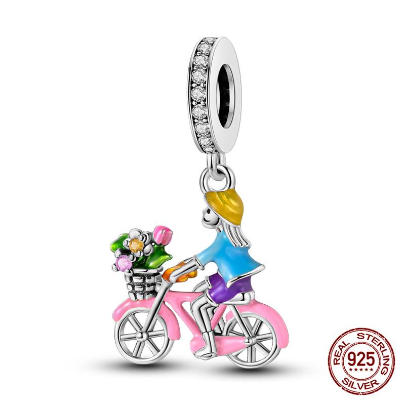 Copper Car Bicycle Romantic Travel Charm Bead Charms Compatible With Authentic Bracelets Do It Yourself Jewellery Making Ideal For Women Gift