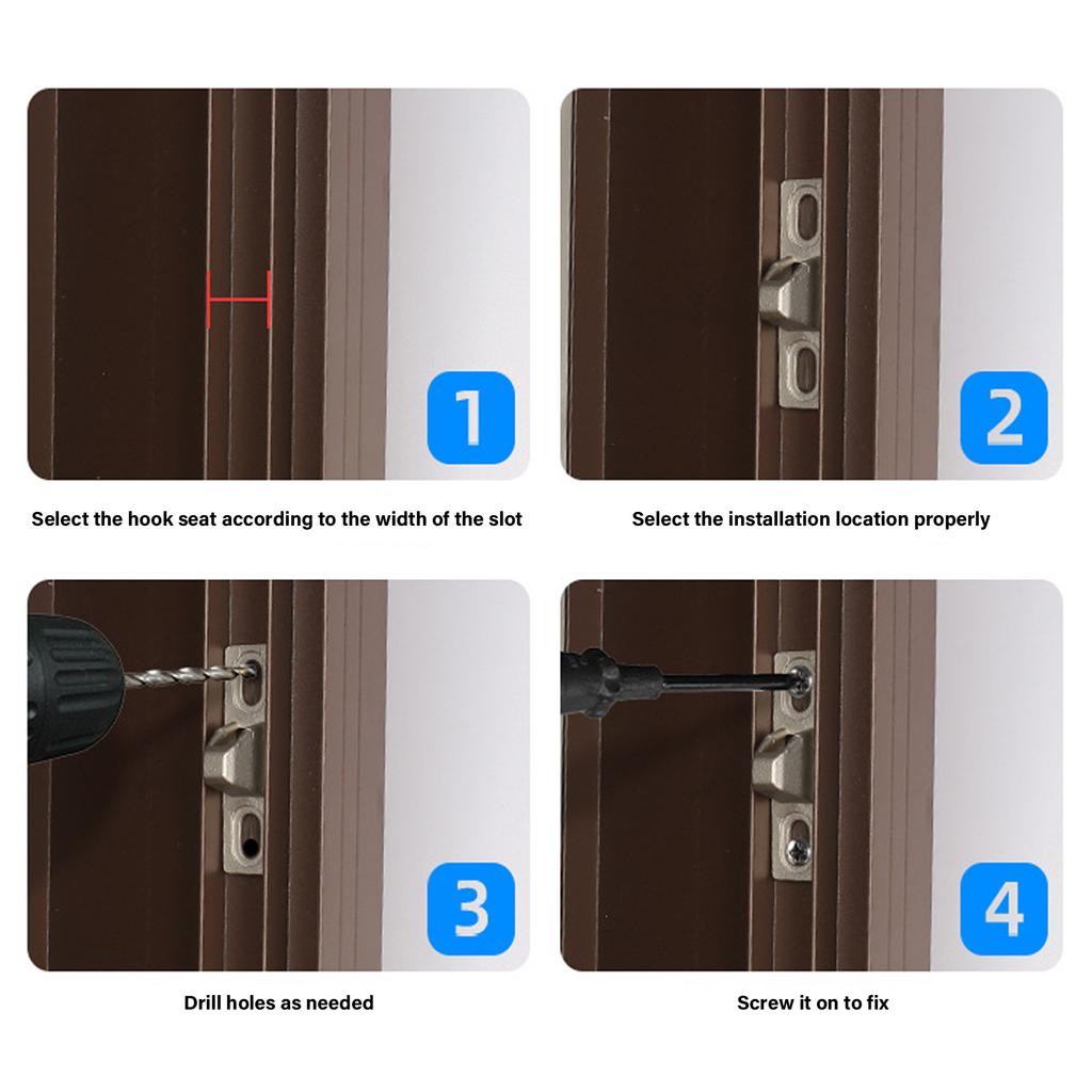 Secure Frictions Sliding Door Lock Keepers Sturdy Zinc Alloy Materials Construction 2Pcs Set Easy Installion Designs