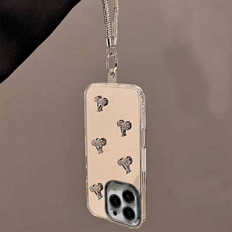 

Electroplated Mirror Cherry Phone Case for IPhone17promax Hand Strap 15plus High-end Female Model 14 For iPhone 7/8/SE 2020