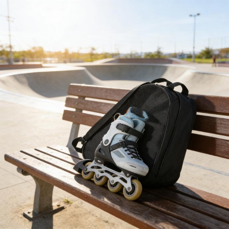 3 Layer Skate Shoulder Bag Large Size For Skating And Equipment Produced Of Long Permanent Fabric