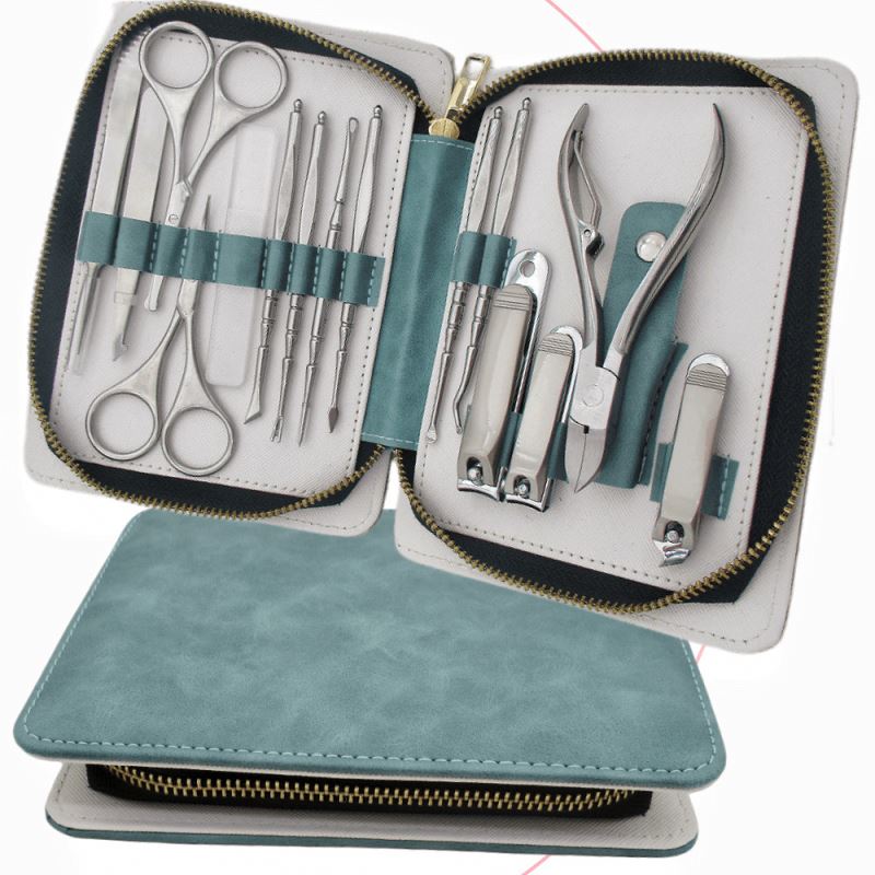 2025 New Hotsale Professional 4-Piece Mini Manicure Set Stainless Steel Nail Kit for Beginners with Leather Case