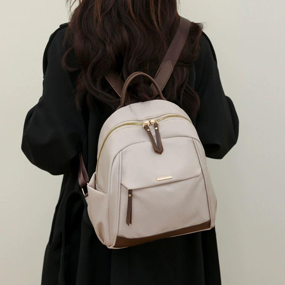 Zipper Women Backpack Large Capacity Oxford Shoulder Bag Portable Nylon Backpack  Girls
