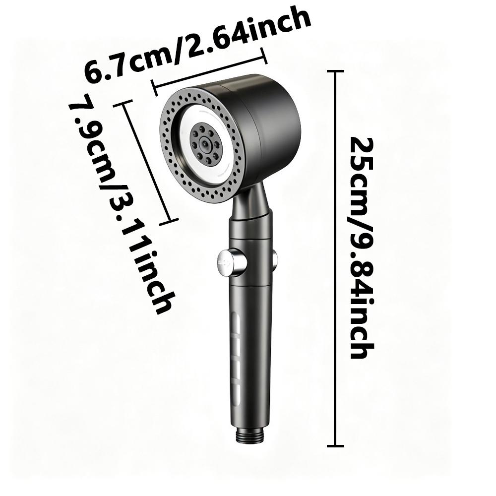 High-Pressure Handheld Shower Head Water-Saving Design with One-Key On/Off Switch Durable for Bathroom Home Shower Accessory