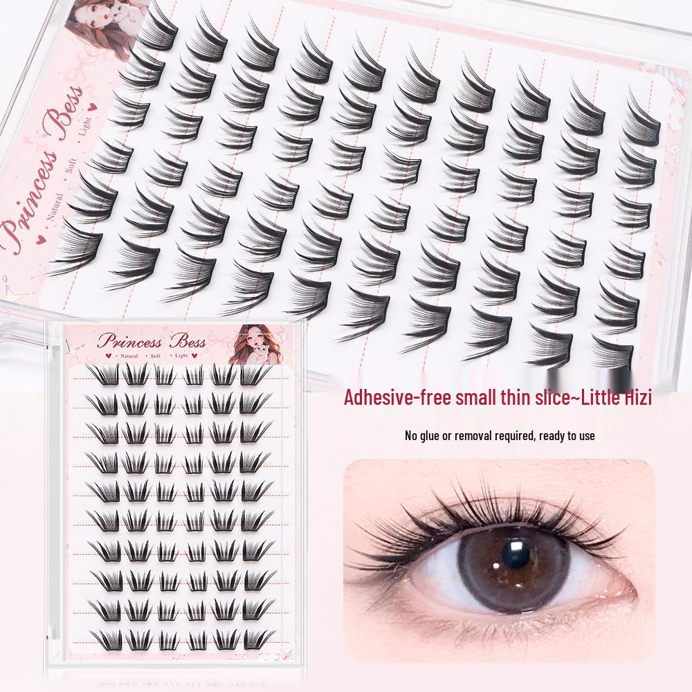 Invisible Little Millet 10-Row Adhesive-Free Eyelashes for Beginners: Eye-Enlarging, Soft Daily Style
