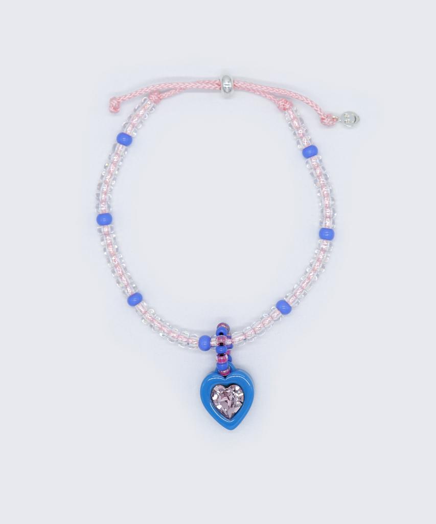 Bonbeau Swarovski Heart Stone Color Beads Bracelet Swarovski Heart Stone Color Bead Knot Bracelet