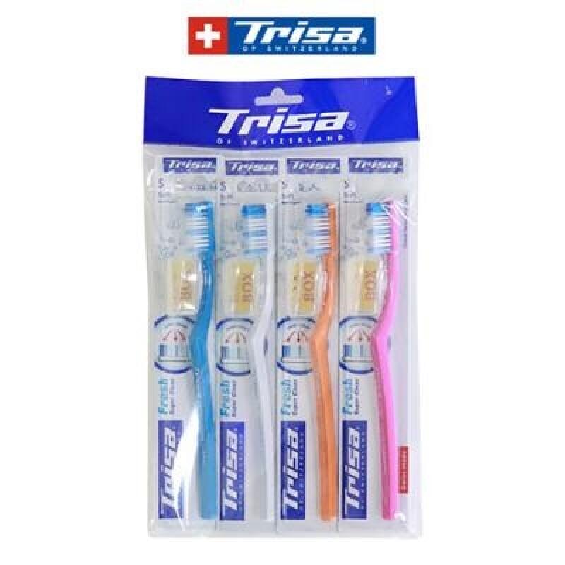 TRISA Refreshing Toothbrush 4-pack Refreshing Toothbrush Design Pretty Toothbrush Fresh Super Clean Toothbrush 3645 Ordinary hat 3467