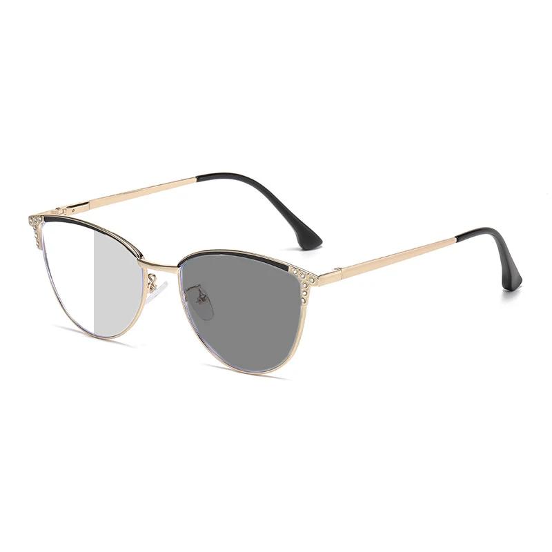 Men Women New Fashion Trend Photochromic Myopia Glasses Hd Blue Light Blocking Glasses Popular Cat Eye Full Frame Myopia Glasses