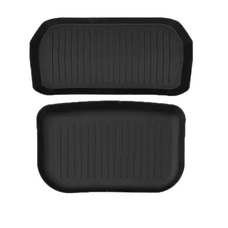 For Tesla Model Y 2021-2024 TPE Upgrade Front Storage Box Pads Car Rear Trunk Waterproof Protector Liner Trunk Tray Floor Mat