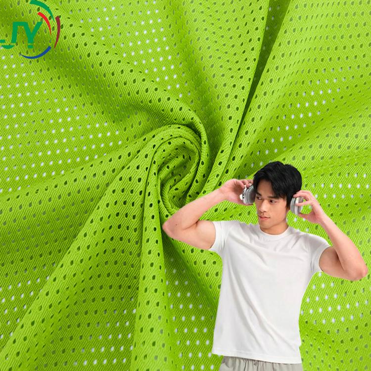 110GSM Polyester Warp Knitted Medium Weight Dimensional Dot Bird Eye Spacer Mesh Fabric for Sportswear T-shirts Jackets Lining