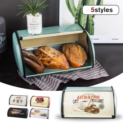 Brotkasten im nordischen Stil mit Rolldeckel, Lebensmittelaufbewahrungsbox, Metall-Brotkastenhalter, Back-Kuchenbehälter, Küchen-Heimaufbewahrungsorganisator
