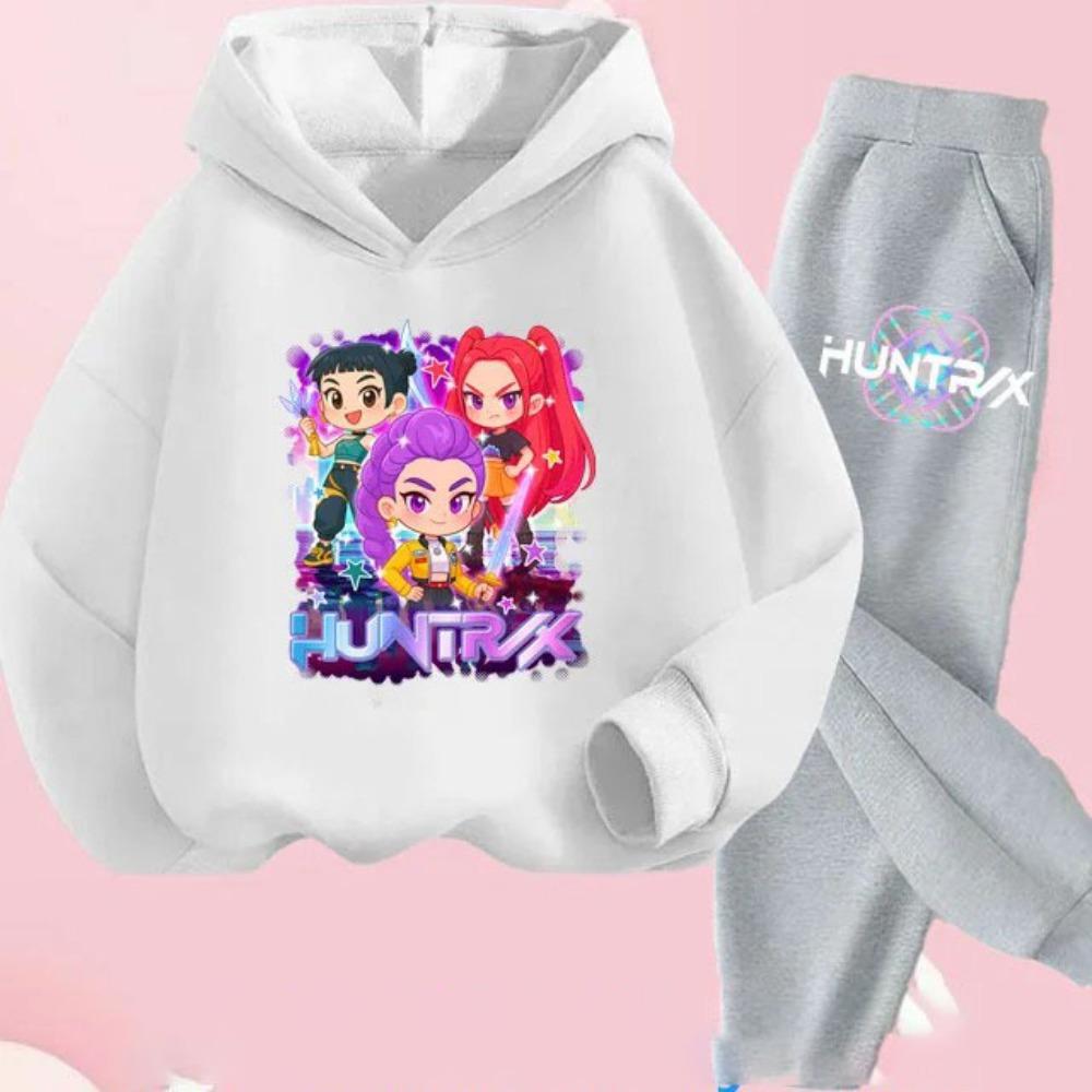 

Детская одежда с принтом KPop Demon Hunters Y2K Толстовки+Брюки Спортивные костюмы KPop Demon Hunters Корейский костюм с худи 100