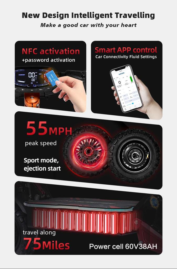 BOYUEDA S5 3000W Dual Motor Electric Scooter - 85KM/H Top Speed, 120KM Range, Off-Road Tires, NFC Lock, Hydraulic Brakes