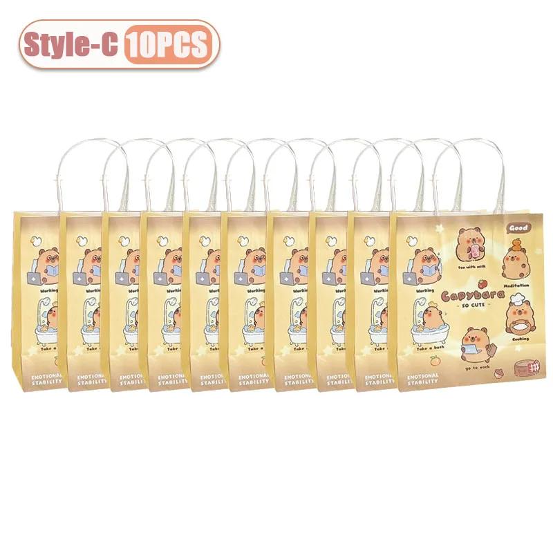 10-60PCS Cartoon Capibala Gift Bag Creative Dolphin Packaging Cute Paper Bags Birthday Shopping Handheld Gift Bag