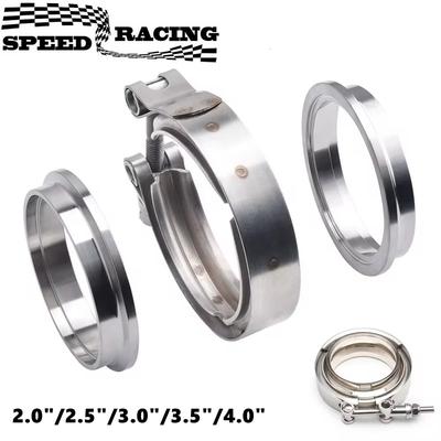 Rychloupínací V-band spona s přírubou samec samice pro turbo, downpipe, výfukové systémy (2,0"/2,5"/3,0"/3,5"/4,0")