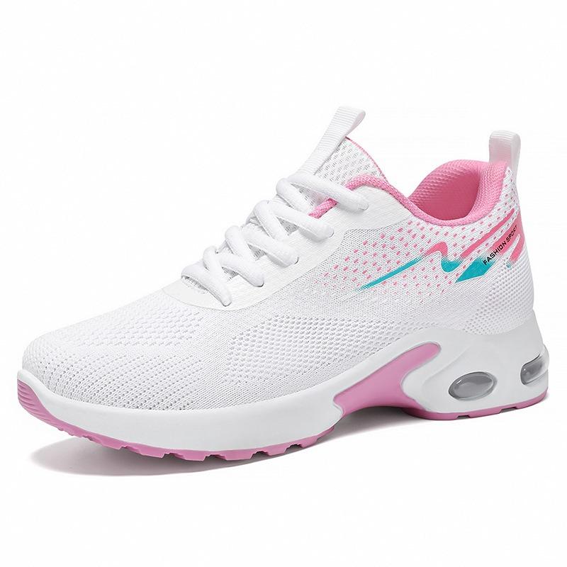 Shoes women's shoes large size sports shoes breathable lace-up single shoes air cushion cushion women's shoes soft sole comfortable mesh shoes