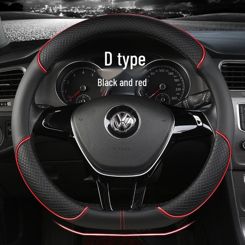 Four Seasons Wear-Resistant Universal Leather Steering Wheel Cover