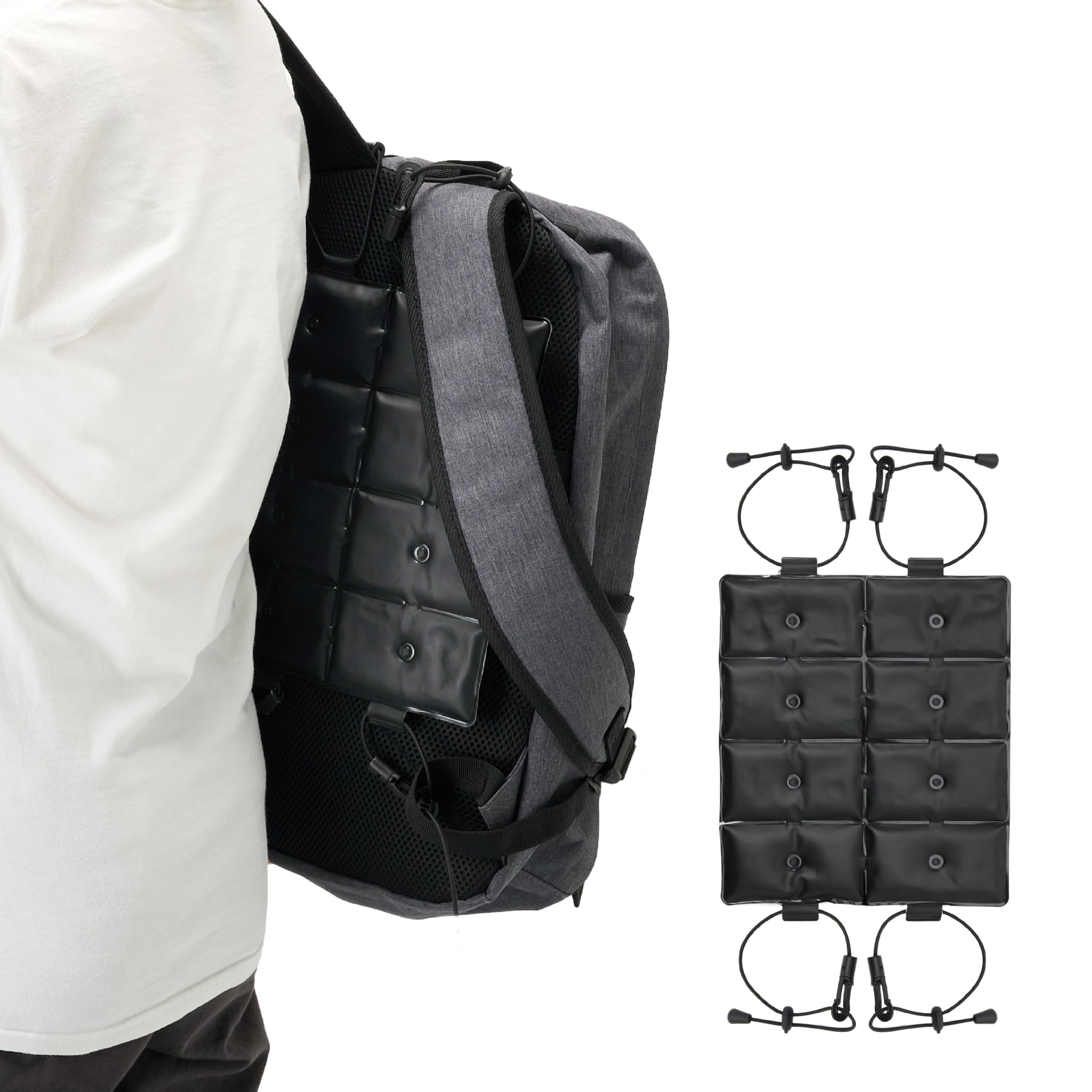 

Охлаждающая подкладка для рюкзака, Охлаждающая простыня для рюкзака от теплового удара, Охлаждающая подкладка [RONDE] [Без конденсата, Стираемая, Складная] Для поездок на работу, Школы, Велосипедов, Автомобилей,