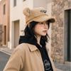 Thickened Baseball Hat Cartoon Bear Beret Hat Cute Octagonal Cap