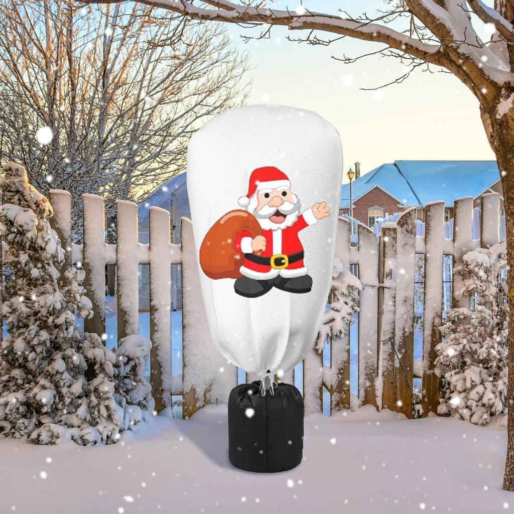 Växtfrostskyddskåpor Julmotiv Frostdukar Utomhusväxter Andningsbart Skydd av Non-woven Tyg Med Dragsko