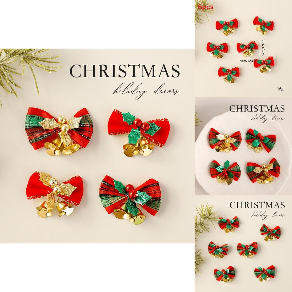 Christmas Mini Butterfly Bell Pendant Set Holiday Decoration Props For Festive Gift Present